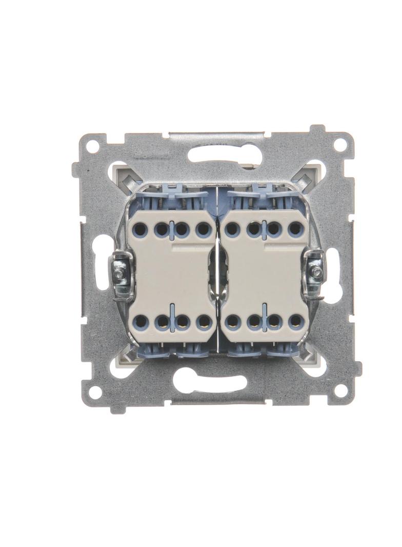Simon 54 Łącznik krzyżowy podwójny 10A 250V szybkozłączka złoty mat DW7/2.01/44 KONTAKT