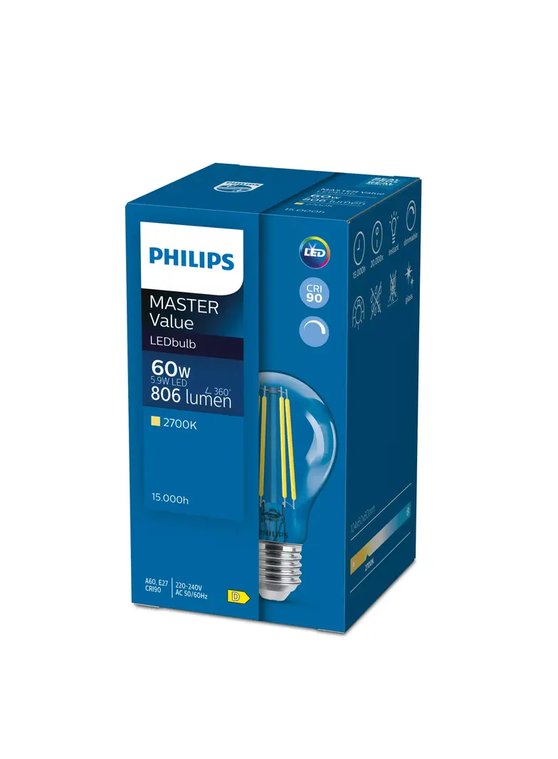 Żarówka LED ściemnialna 11,2W=100W 1521lm 4000K barwa neutralna VLE kulka D 11,2-100W E27 940 A60 Sz