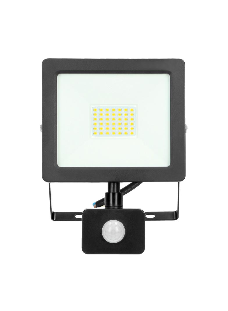 ALLED 30W Naświetlacz LED z PIR 2400lm IP44 4000K Alu+szkło FL/R-2 ORNO