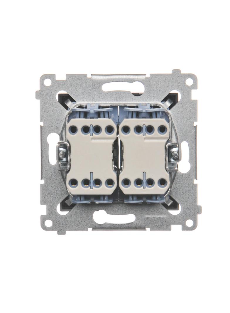 Simon 54 Łącznik krzyżowy podwójny 10A 250V szybkozłączka brąz mat DW7/2.01/46 KONTAKT