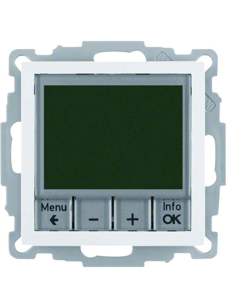 BERKER B.Kwadrat Regulator temperatury ze sterowaniem czasowym z stykiem zwiernym i elementem centra