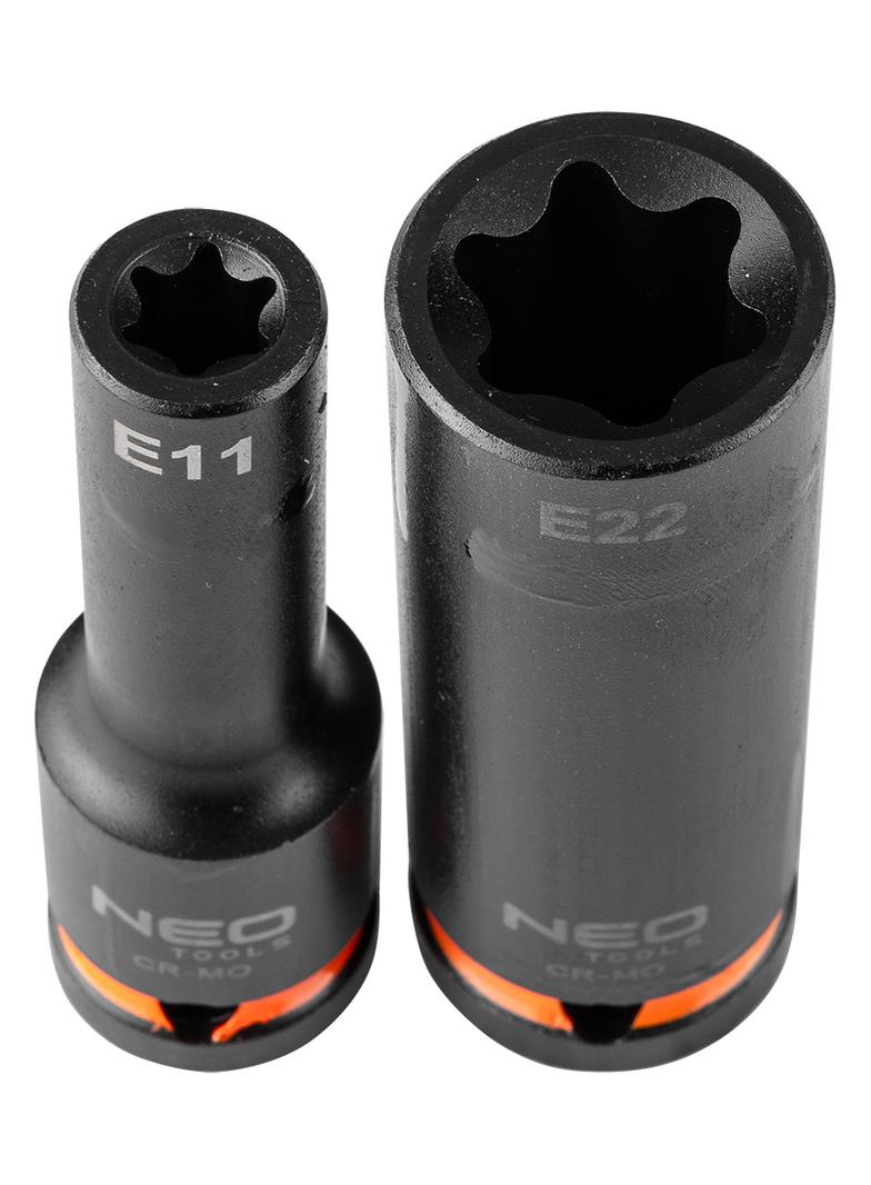 Nasadki udarowe 1/2'' E10-E24 zestaw 9sztCrMo NEO GTX 12-110 GTX Poland