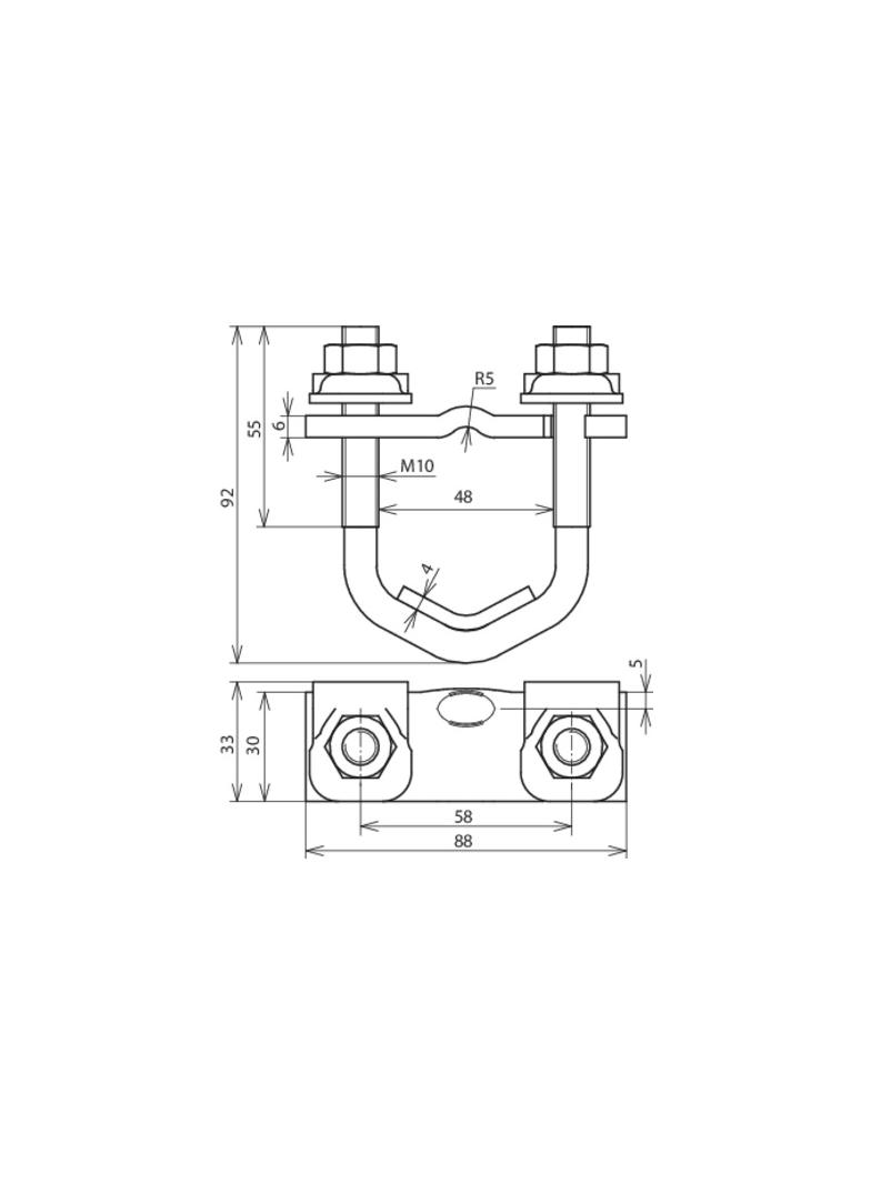 Zacisk kabłąkowy do zbrojenia 8-16/15-25 mm, stal nieocynk.