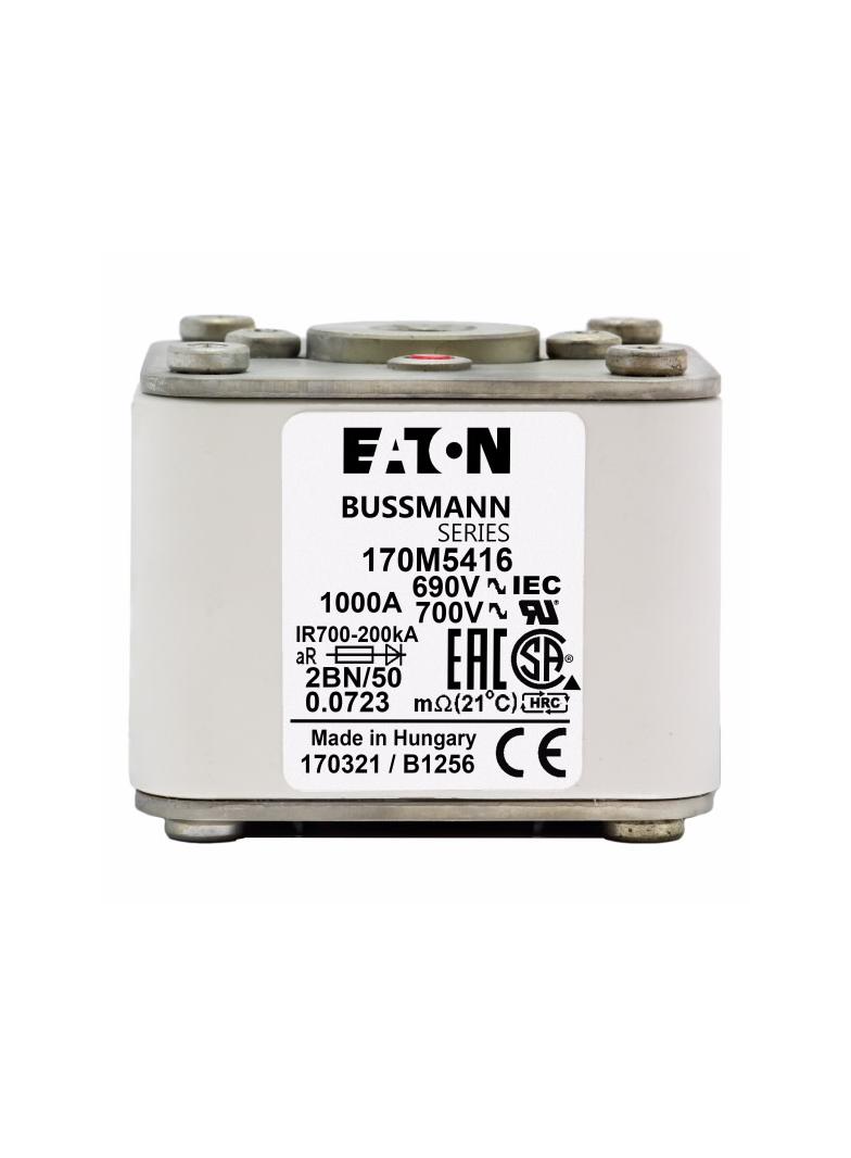 FUSE 1000A 690V 2BN/50 AR UC Wkładka szybka 1000A AC 690V rozmiar 2 61x77x51 mm aR IEC UL, 170M5416