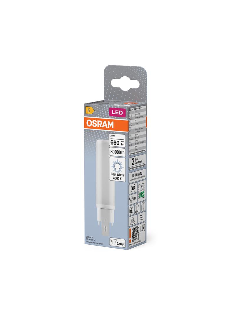 Lampa DULUX D E LED FR 13 ECG, AC mains 6W 840 G24q-1