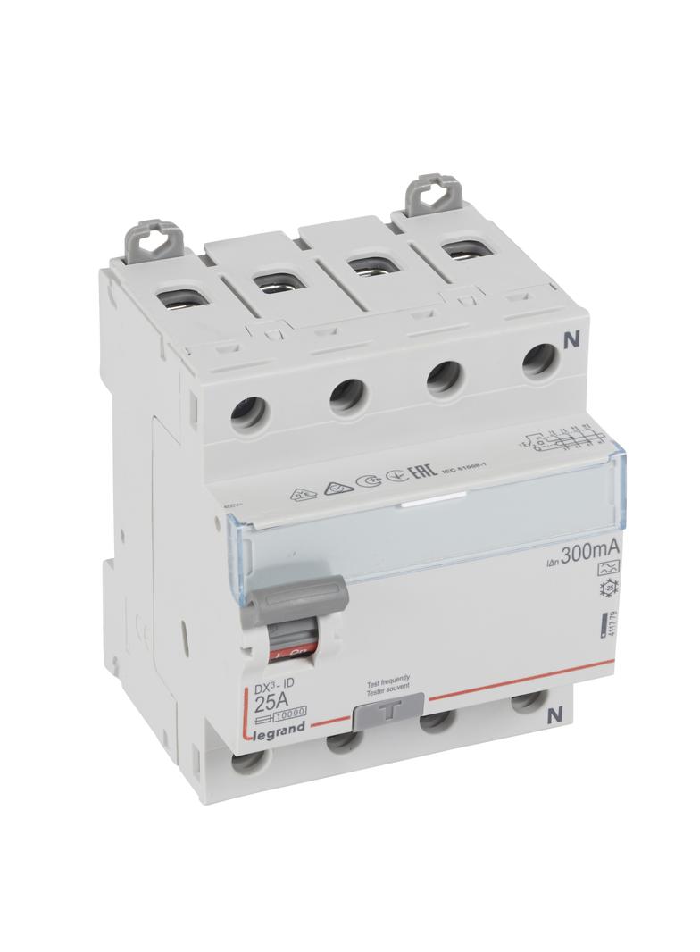 WYŁĄCZNIK RÓŻNICOWOPRĄDOWY P 304 4P 25A 300MA TYP A SERII DX3, Legrand