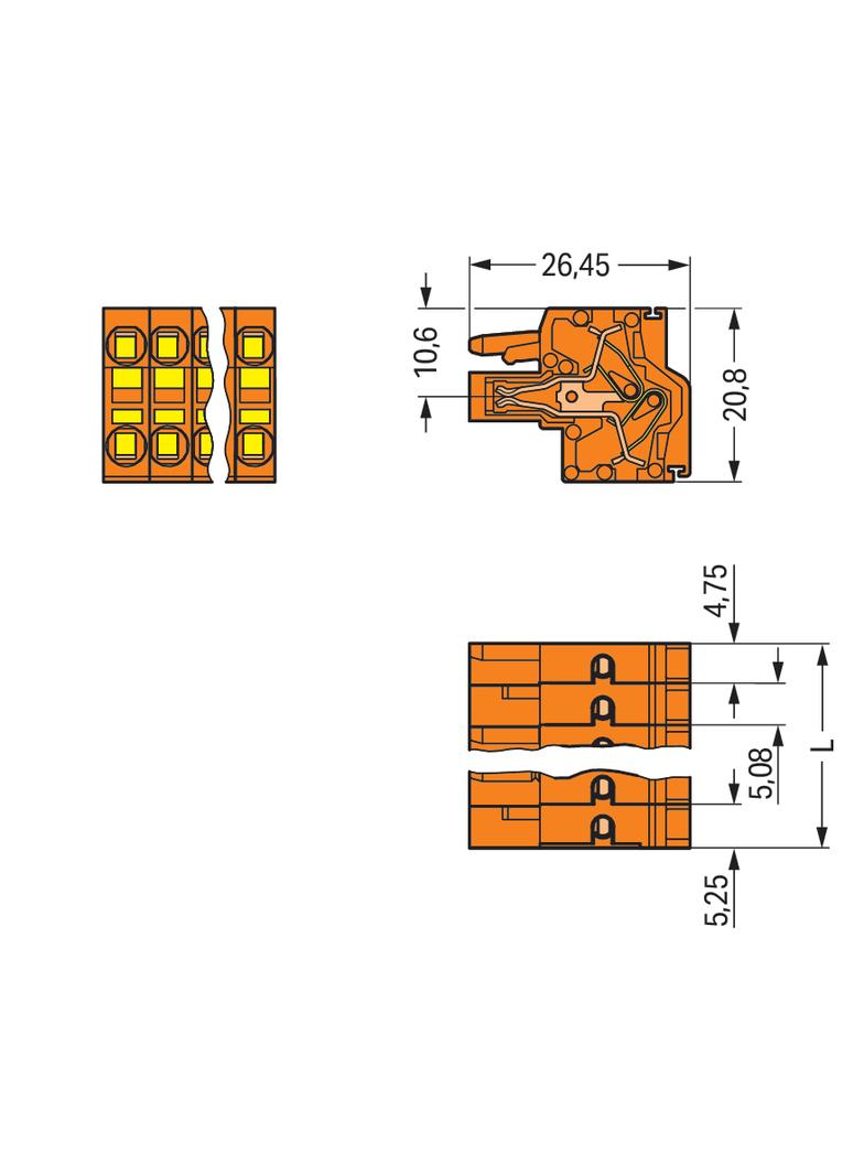 2-przewodowe gniazdo /25szt./ WAGO