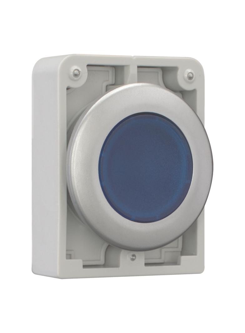 M30C-FDRL-B Przycisk podświetlany 30mm płaski bez samopowrotu niebieski 182954 EATON