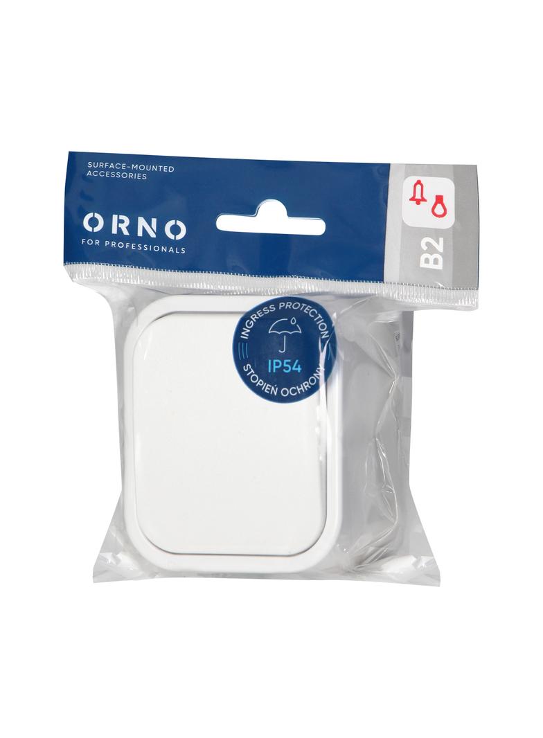 Przycisk natynkowy dzwonek B2, 10A, 250V, IP54, WNT-6/7B2, biały OR-OE-7804/W ORNO