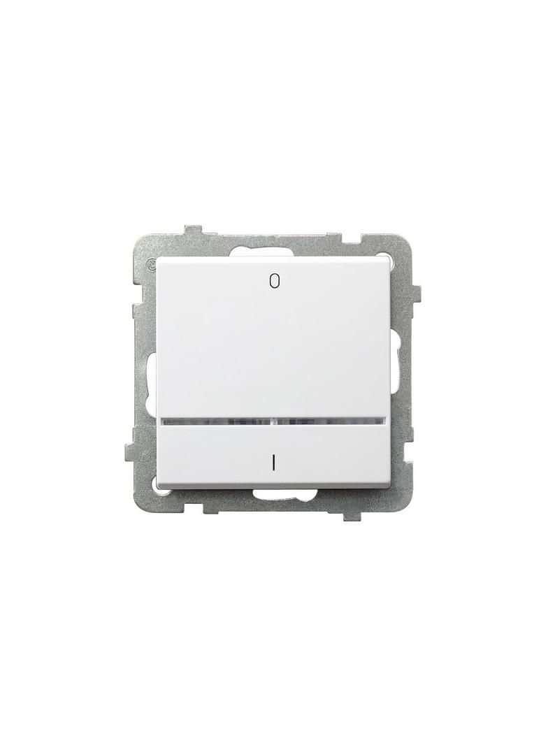 SONATA Łącznik dwubiegunowy z podświetleniem pomarańczowym - kolor biały