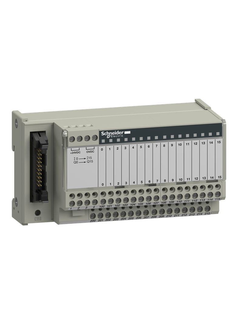 Modicon ABE7, miniaturowa podbaza, dyskretne pasywne we/wy, 16 wejść/wyjść, Led, izolator