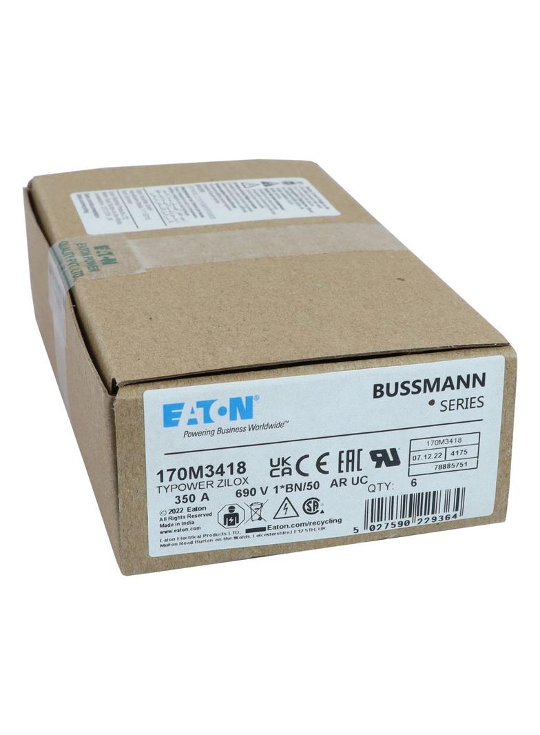 FUSE 350A 690V 1*BN/50 AR UC Wkładka szybka 350A AC 690V rozmiar 1 45x59x51 mm aR I 170M3418 EATON