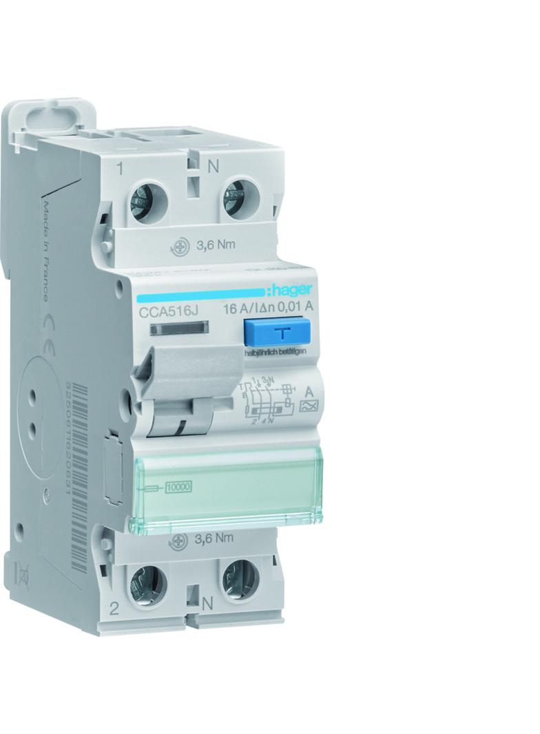 RCCB Wyłącznik różnicowoprądowy 1P+N 16A 10mA 10kA A