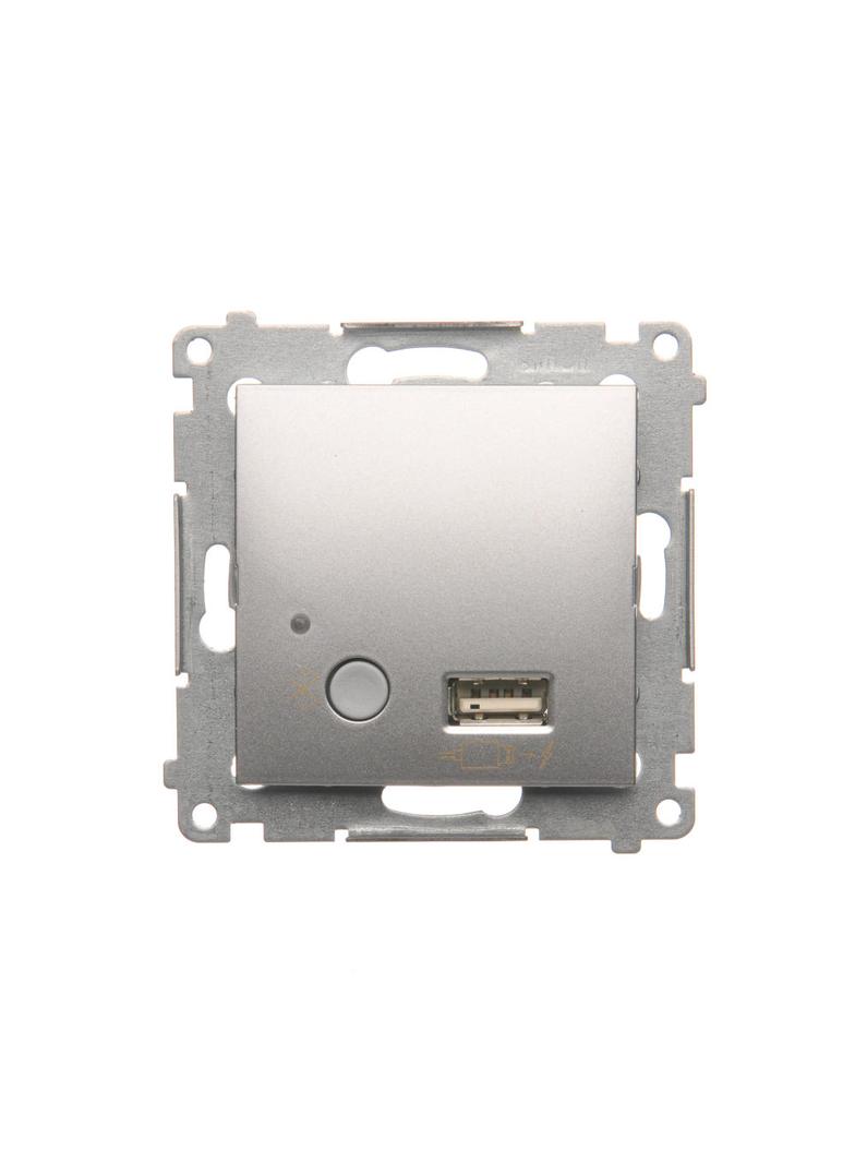 Simon 54 Odbiornik Bluetooth z ładowarką USB srebrny mat