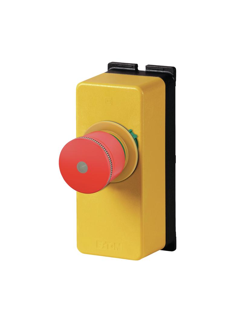 M22-PVL30/FK11/RG/FIY1 Miniaturowy przycisk zatrzymania awaryjnego 30mm w mini kasetce 1NO+1NC podśw