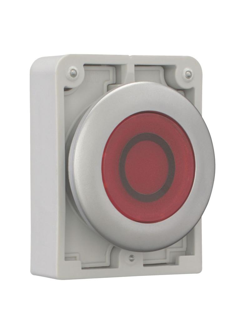 M30C-FDL-R-X0 Przycisk podświetlany 30mm płaski czerwony O z samopowrotem 182958 EATON