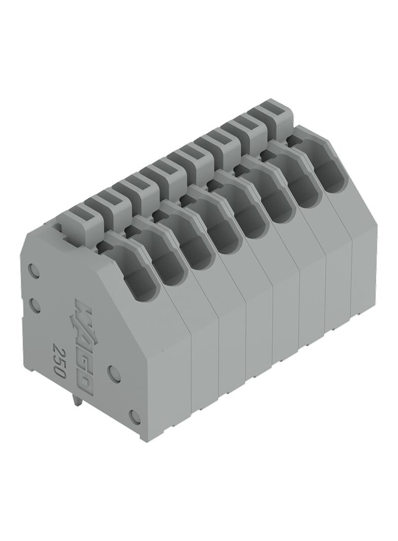 Złączka do płytek drukowanych przycisk 0,5mm2 RM 2,54mm 8-bieg szara /50szt./ 250-1408 WAGO