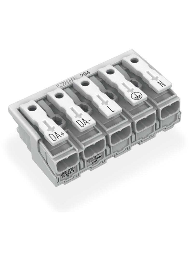 złączka zasilająca 5-biegunowa ze stopkami bez styku PE