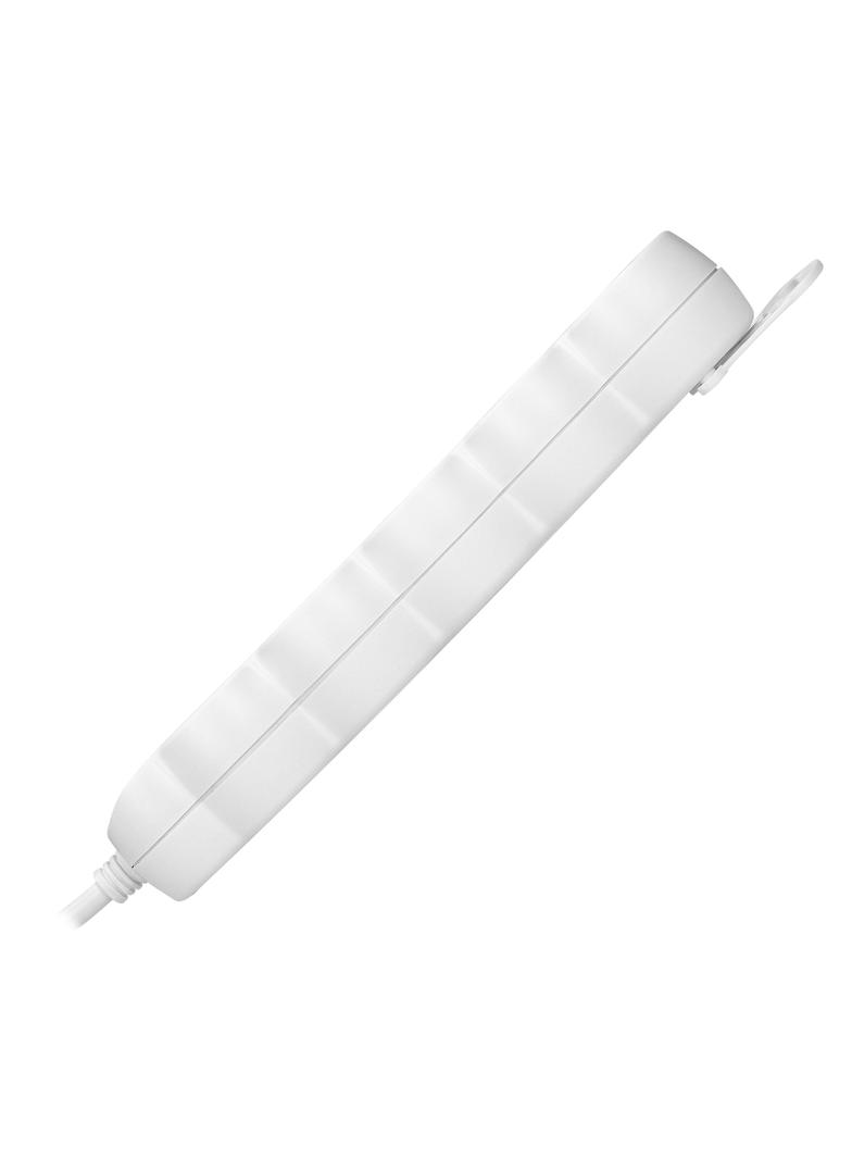 Przedłużacz 5-krotny 2P+Z (Schuko), 1,5m H05VV-F 3x1,5mm2, Imax=16A, płaska wtyczka, biały ES-6(GS)/W/1,5 ORNO