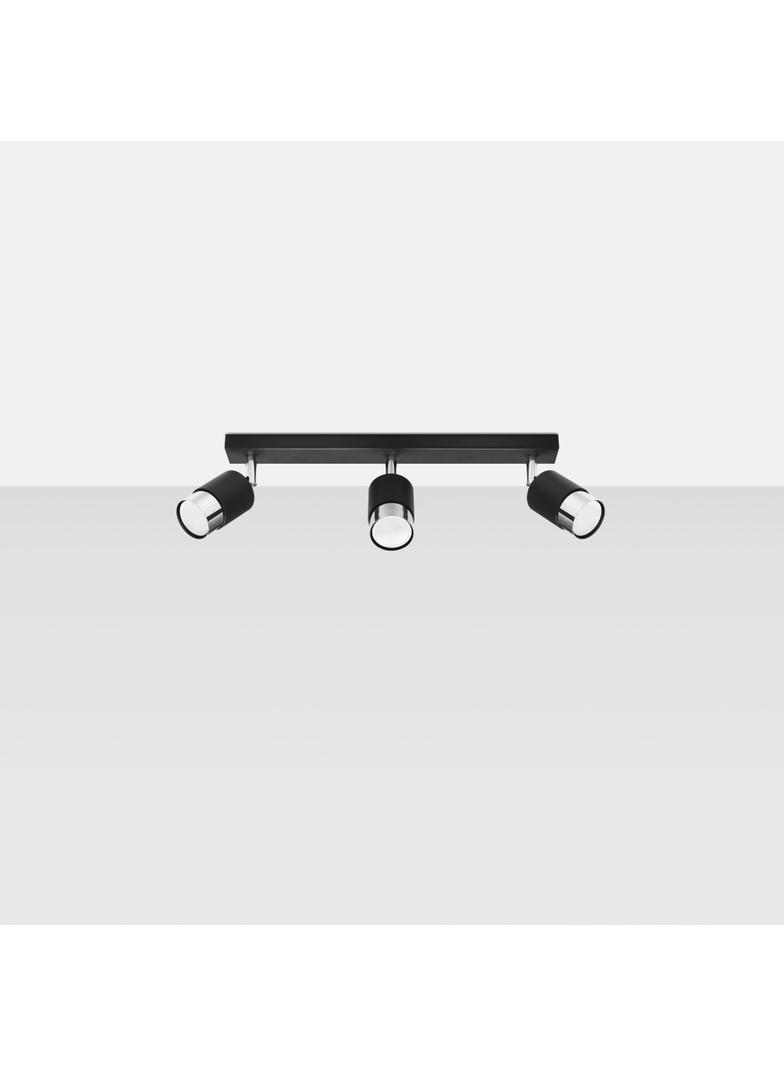 Plafon NERO 3 czarny/chrom