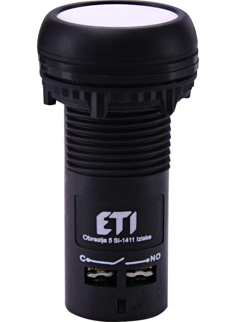 ECF-11-W - Przycisk kompaktowy z guzikiem krytym, 1NO+1NC, Biały