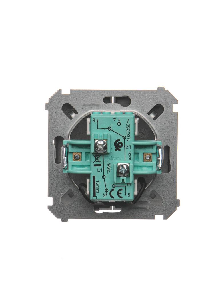 Simon Basic Łącznik schodowy podwójny z podświetleniem LED 10A 250V zaciski śrubowe stal inox BMW6/2L.01/21 KONTAKT