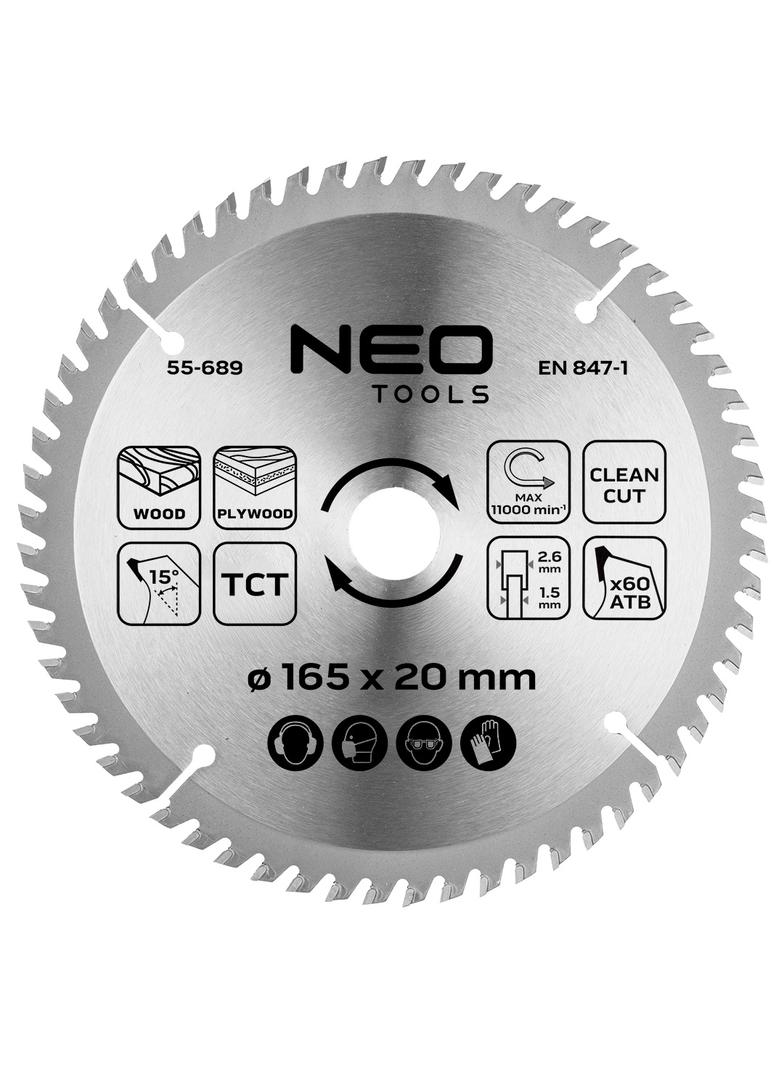 Tarcza do pilarki, zagłębiarki, widiowa, 165 x 20 mm, 60 zębów