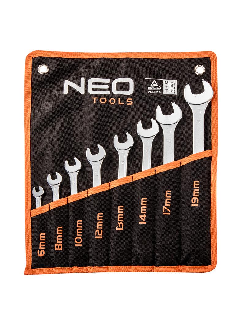 Klucze płasko-oczkowe 6-19 mm, zestaw 8 szt.