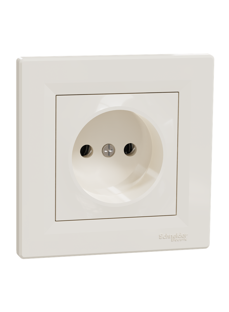 Asfora, gniazdo pojedyncze 2P, kremowy