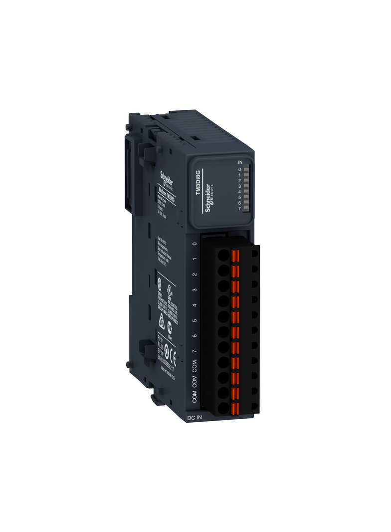 Modicon TM3, moduł wejść cyfrowych, 8 wejść, 24 VDC, zaciski sprężynowe