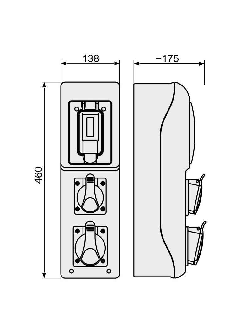 Rozdzielnica budowlana 5 modułów, 1x16A 400V, 1x32A 400V RSS-01 IP44 942010 ELEKTROMET