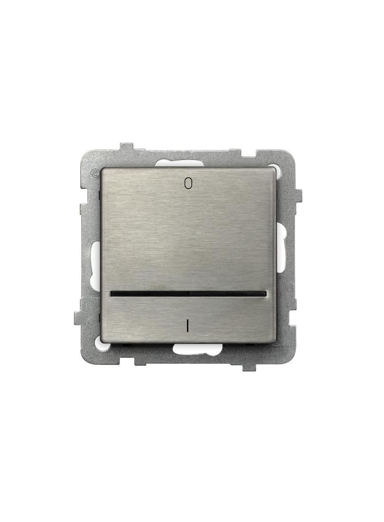 SONATA Łącznik dwubiegunowy z podświetleniem niebieskim - kolor stal inox