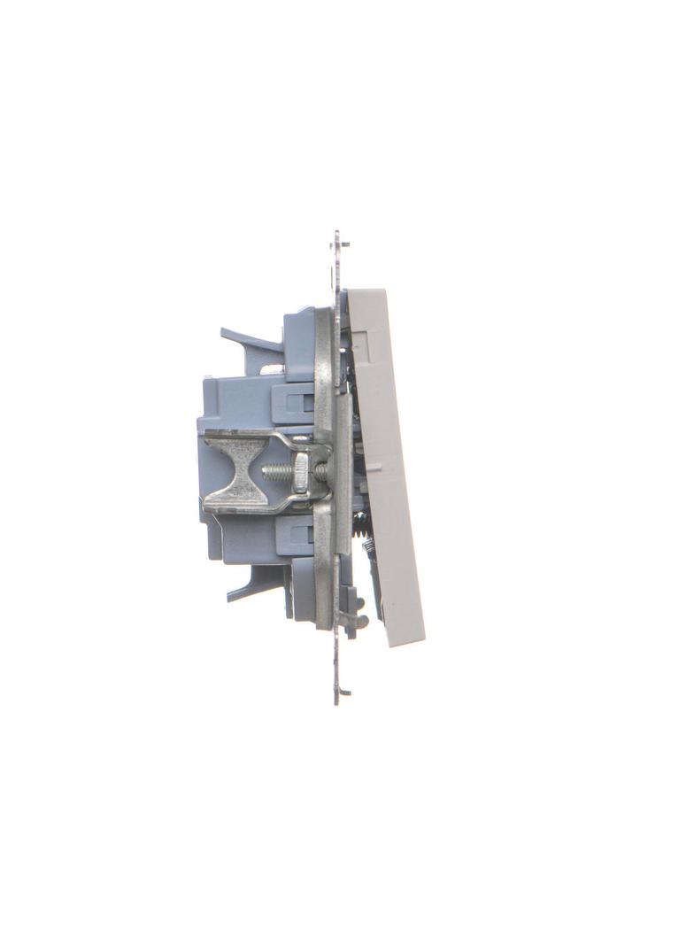 Simon 55 Przycisk zwierny potrójny szybkozłączka Jasnoszary mat