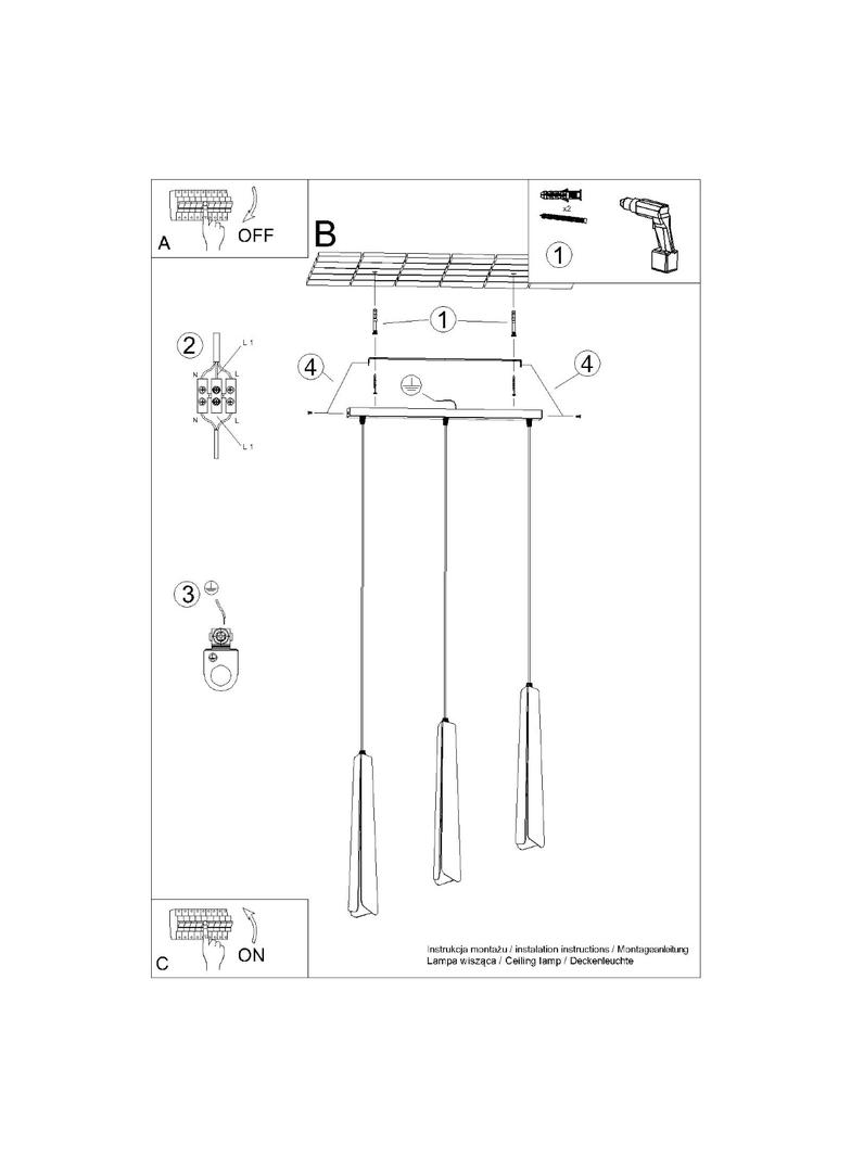 Lampa wisząca PRYSM 3L czarna