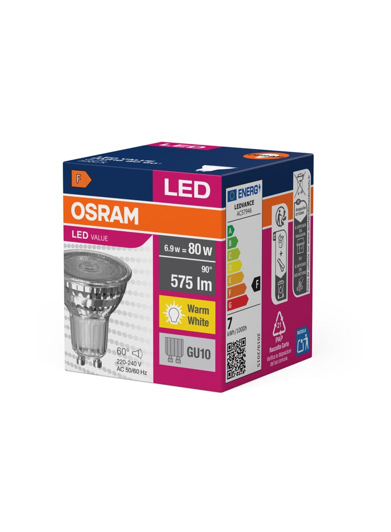 Żarówka LED VALUE PAR16 80 60 6,9W/830 GU10 575lm 4058075096769 LEDVANCE