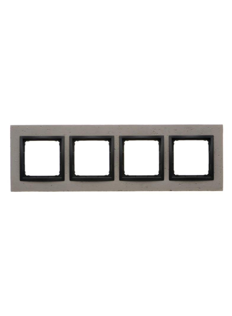 Simon 54 NATURE WMDZ-0140xS-098 Ramka 4-krotna Nature-Beton, CZARNY CHARAKTER, IP20/IP44. (IP44-nale DRN4/98 KONTAKT