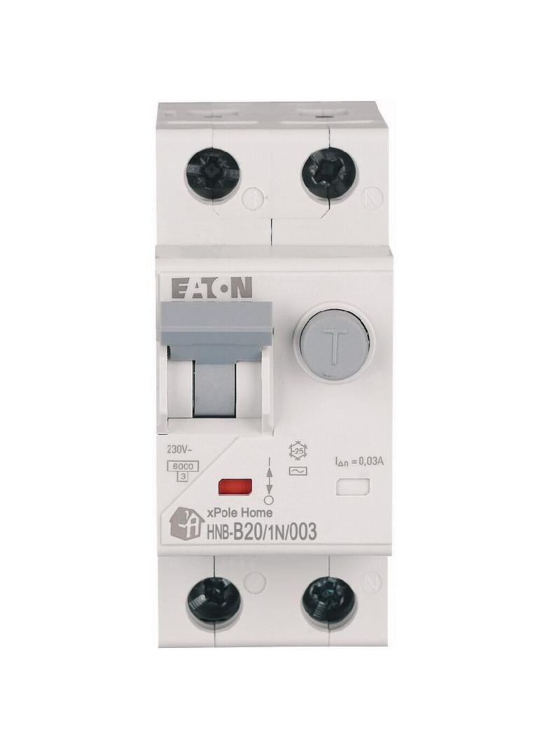 HNB-B20/1N/003 Wyłącznik różnicowonadprądowy 6kA B20A 1P+N 30mA typ AC 195122 EATON