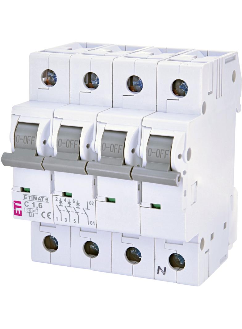 Wyłącznik nadprądowy MAT 6 3P+N C1,6A 002146507 ETI