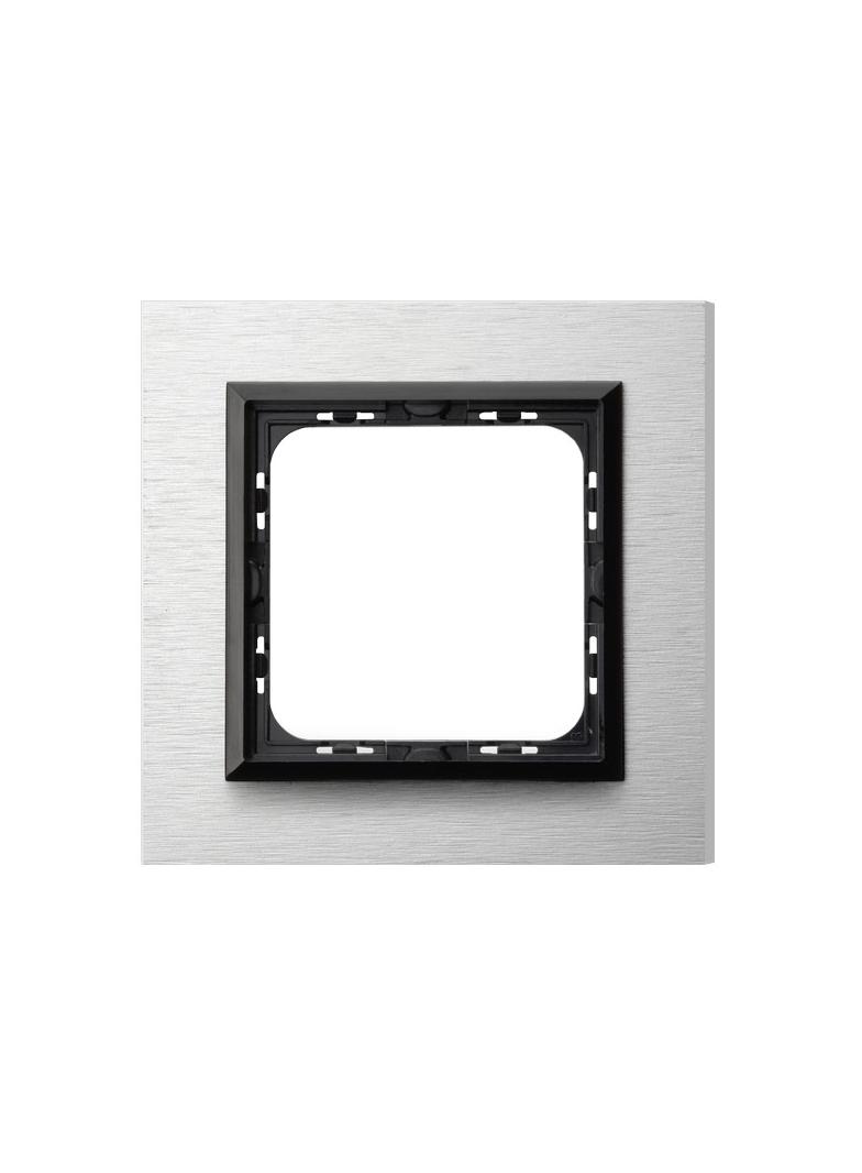SONATA Ramka pojedyncza - kolor szczotkowane aluminium