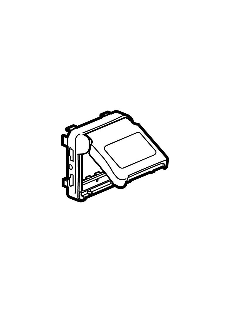 PLEXO55 ADAPTER Z KLAPKĄ PRZYCIEMNIONĄ DO MECHANIZMÓW MOSAIC SZARY/BIAŁY, Legrand