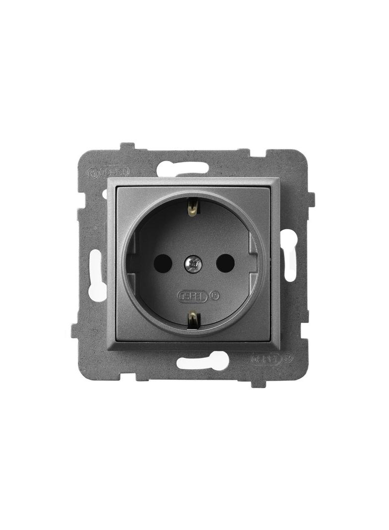 ARIA Gniazdo pojedyncze z uziemieniem schuko - kolor szary mat