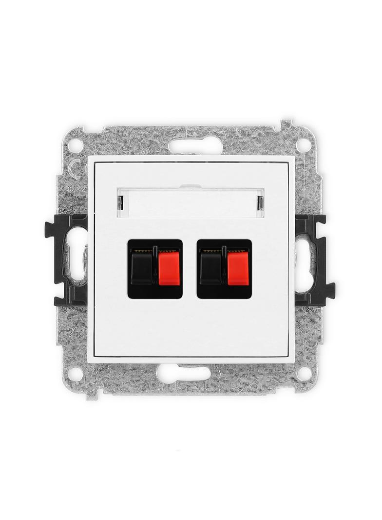 ICON Mechanizm gniazda głośnikowego podwójnego biały