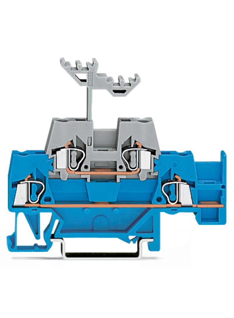 złączka dwupiętrowa L/L 2,5 mm niebieska/szara