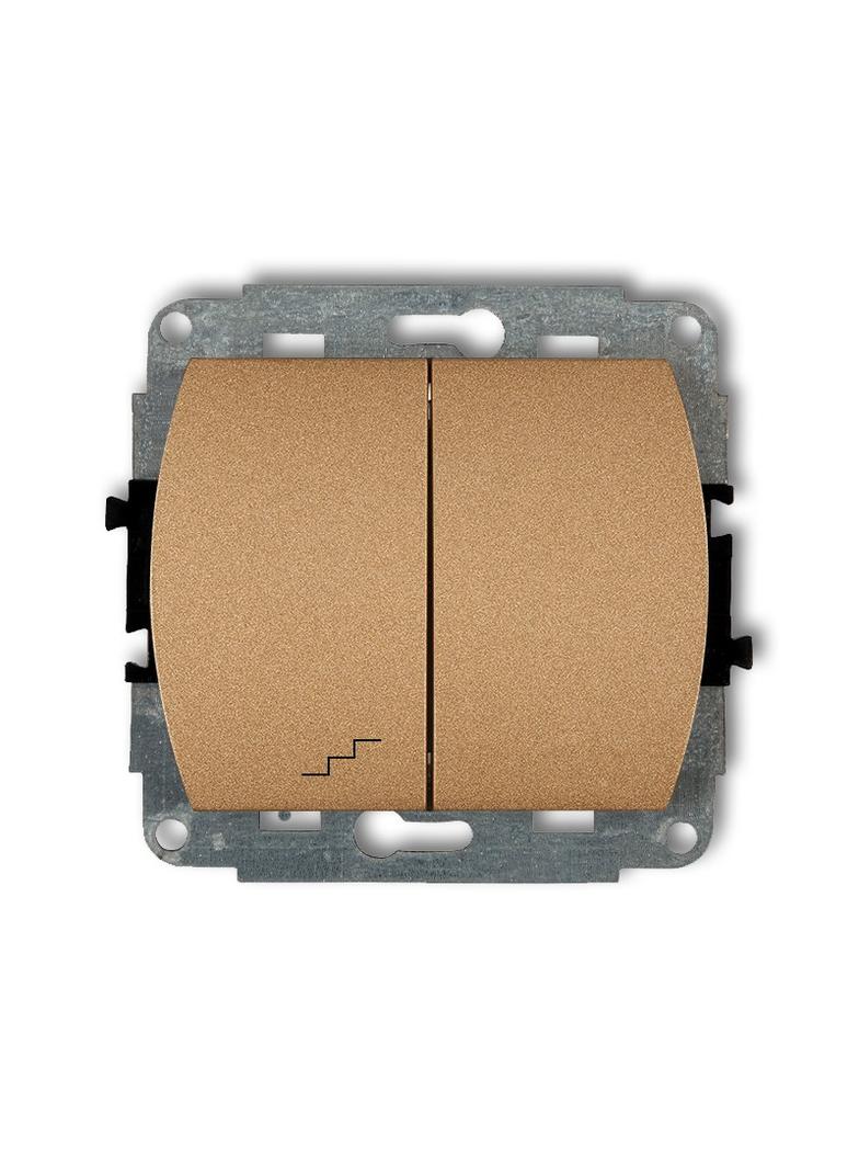 TREND Mechanizm łącznika jednobiegunowego ze schodowym (wspólne zasilanie) złoty metalik 8WP-10.1