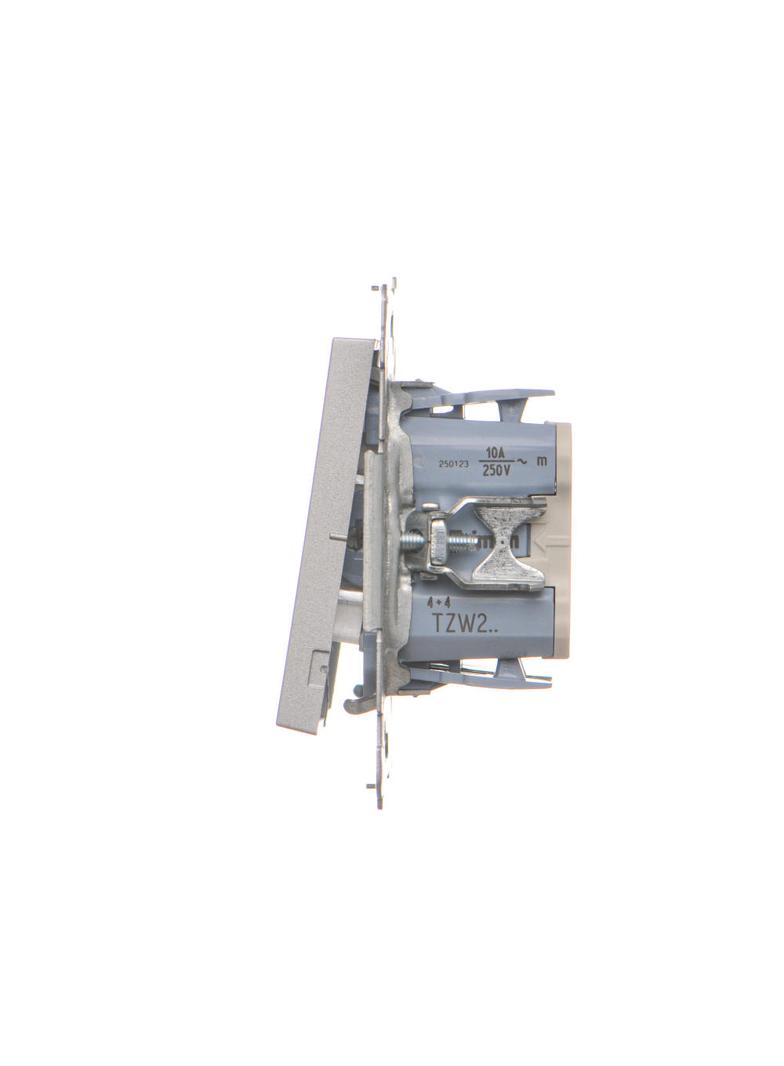 Simon 55 Łącznik roletowy podwójny trójpozycyjny 1-0-2 szybkozłączka Aluminium mat TZW2.01/143 KONTAKT