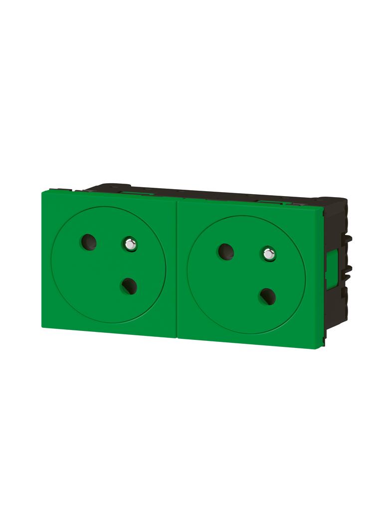 Mosaic Gn 2x2P+Z Podłączenie Przez Zaciski Automatyczne-4 Moduły Zielone 16A-250V 077162L LEGRAND