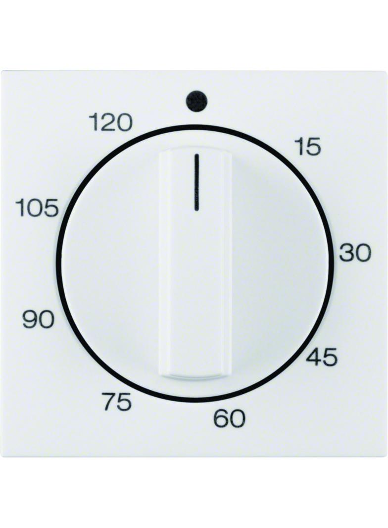 BERKER B.X/S.1 Płytka czołowa z pokrętłem Regulator do mechanizm łącz. czas. 120 min biały 16338989 HAGER