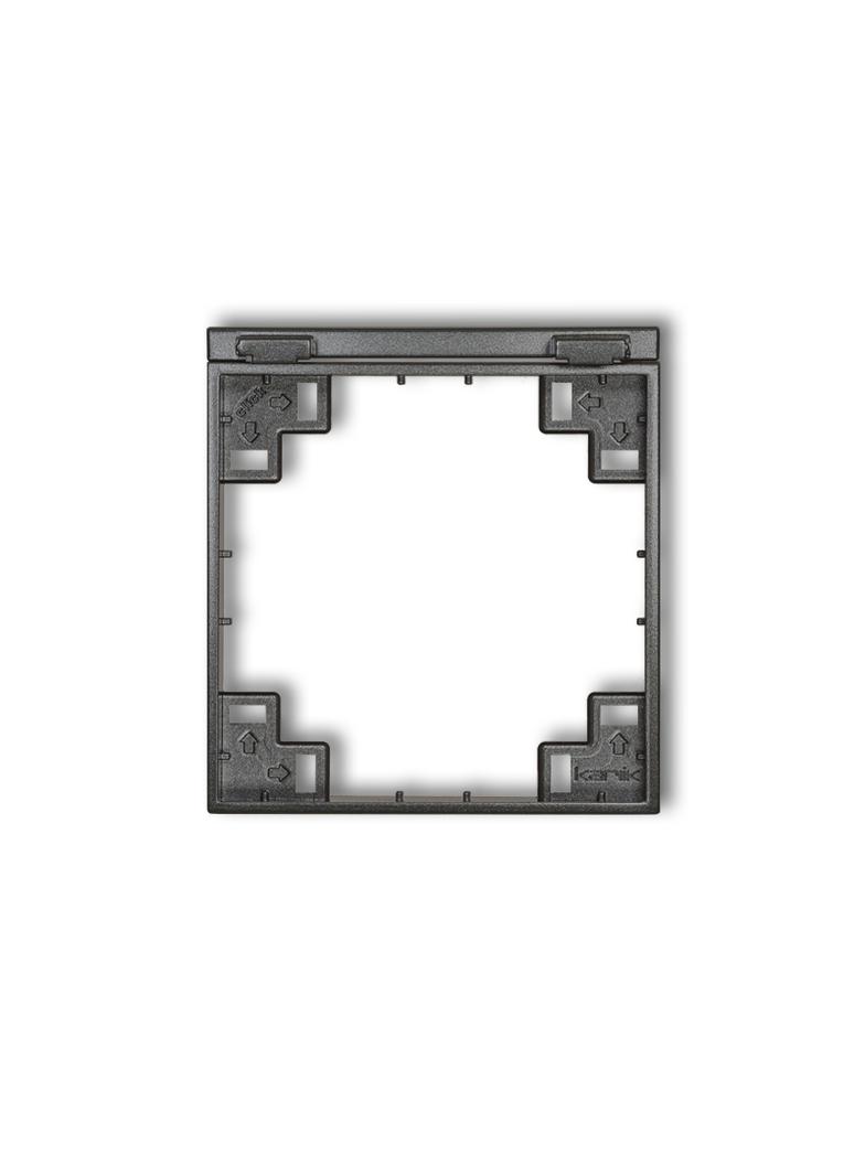 MINI SCHUKO Ramka pośrednia do gniazda bryzgoszczelnego z uziemieniem SCHUKO grafitowy KARLIK