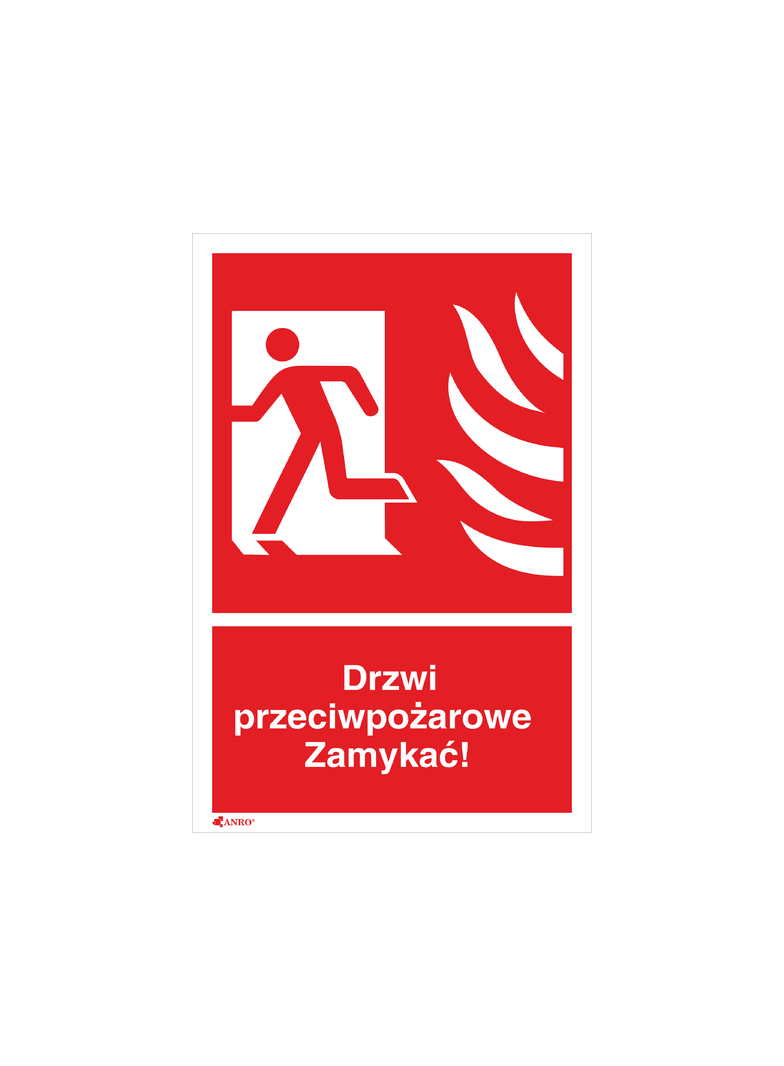 DRZWI PRZECIWPOŻAR.ZAMYKAĆ 150X205 FOLIA SAMOPRZYLEPNA FOTOLUMINESCENCYJNA