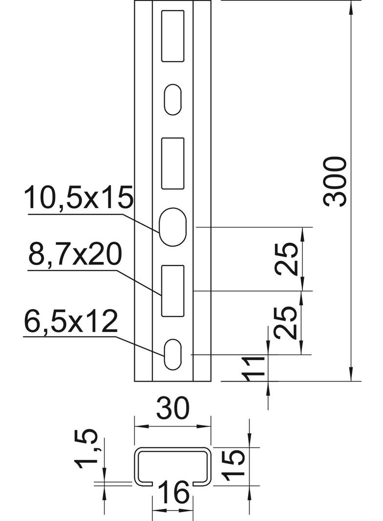 C30, SZYNY PROFIL.PERFOR.300MM OC.O.